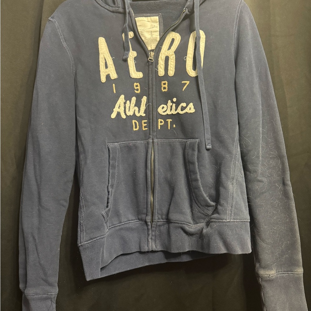 Aeropostale Navy Zip-Up Jacket